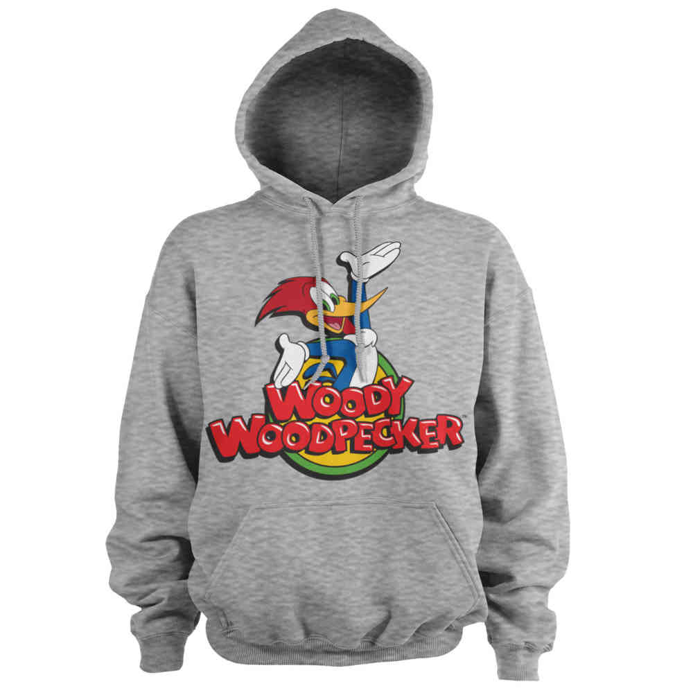 Woody Woodpecker Hoodietrui Classic Logo Grijs | Attitude Woody Woodpecker Hoodietrui Classic Logo Wit | Attitude Holland